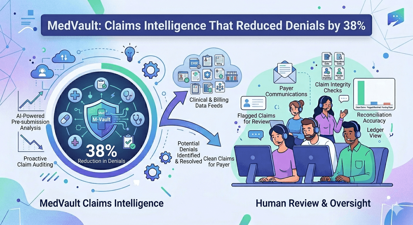 MedVault: Claims Intelligence That Reduced Denials by 38%